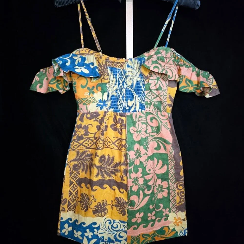 NWT ALEMAIS Archie Floral Linen Mini Flounce Dress 2 - Picture 6 of 13